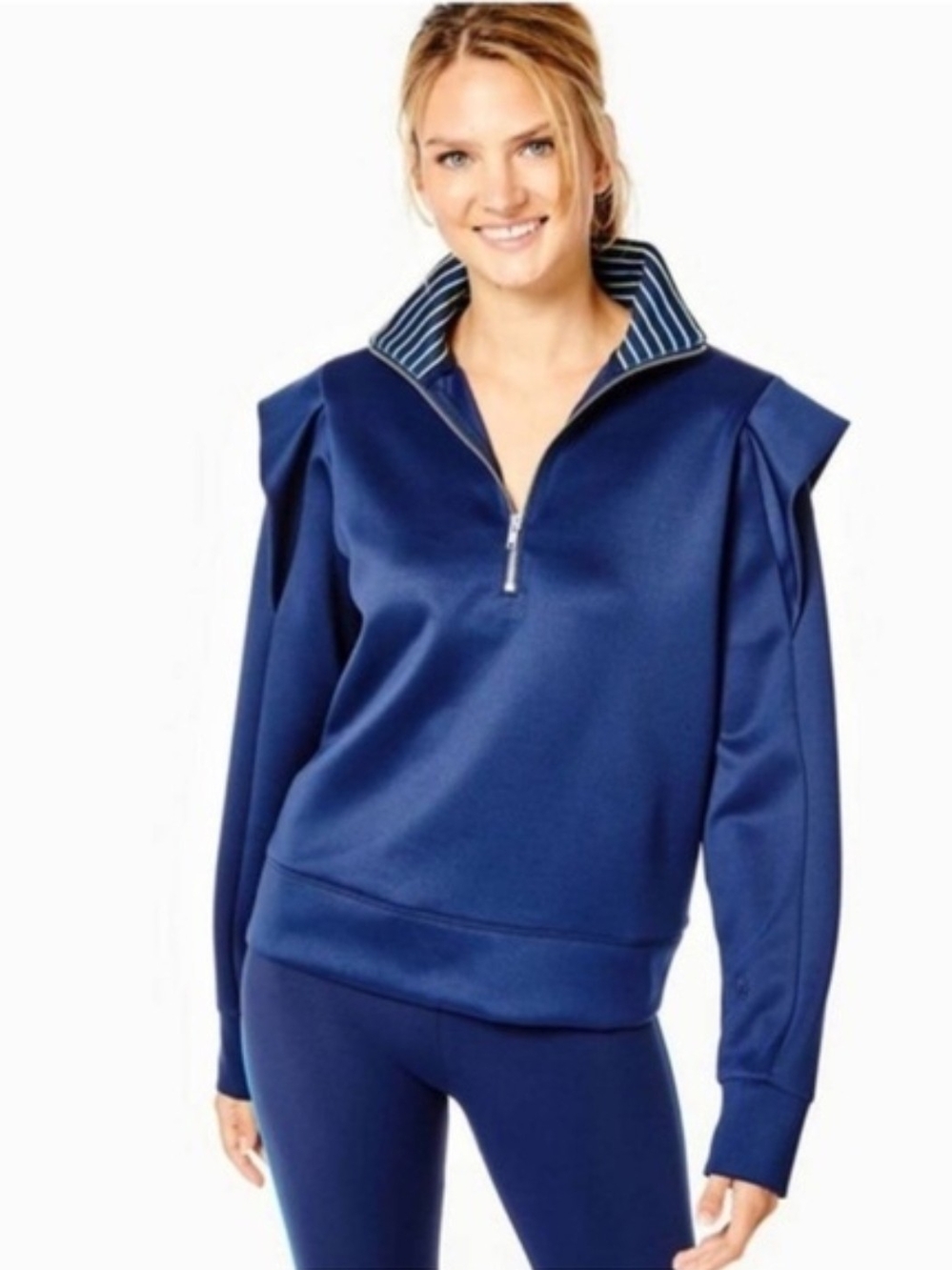 Addison Bay Navy Half-Zip Structured Shoulder Pullover